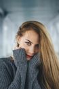 Portrait Photo of Woman Wearing Gray Sweater