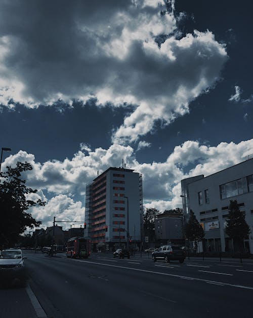 Grayscale Photo of City Street