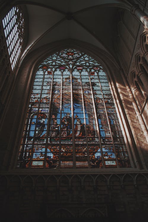 Brown Framed Glass Window