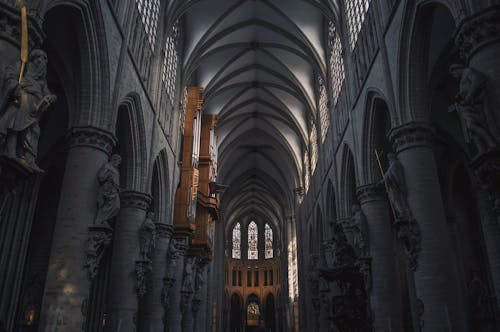 Free Katedral St Michael Dan St Gudula, Brussel Stock Photo