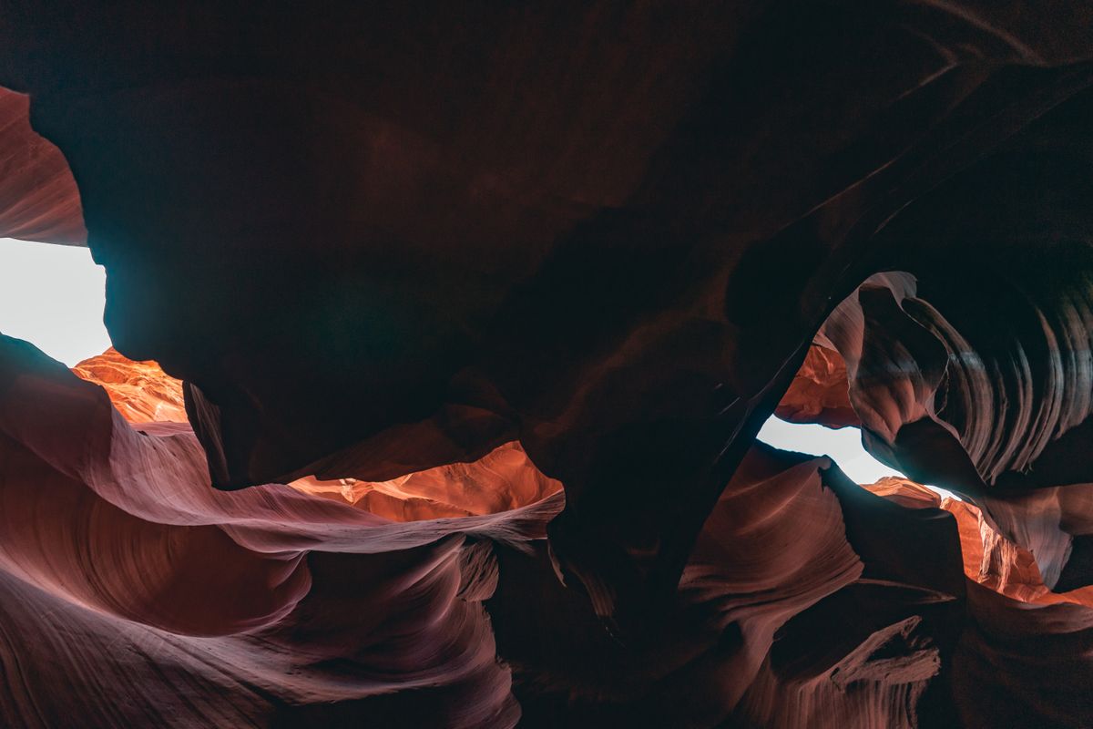 Red sandstone canyon glowing in warm light