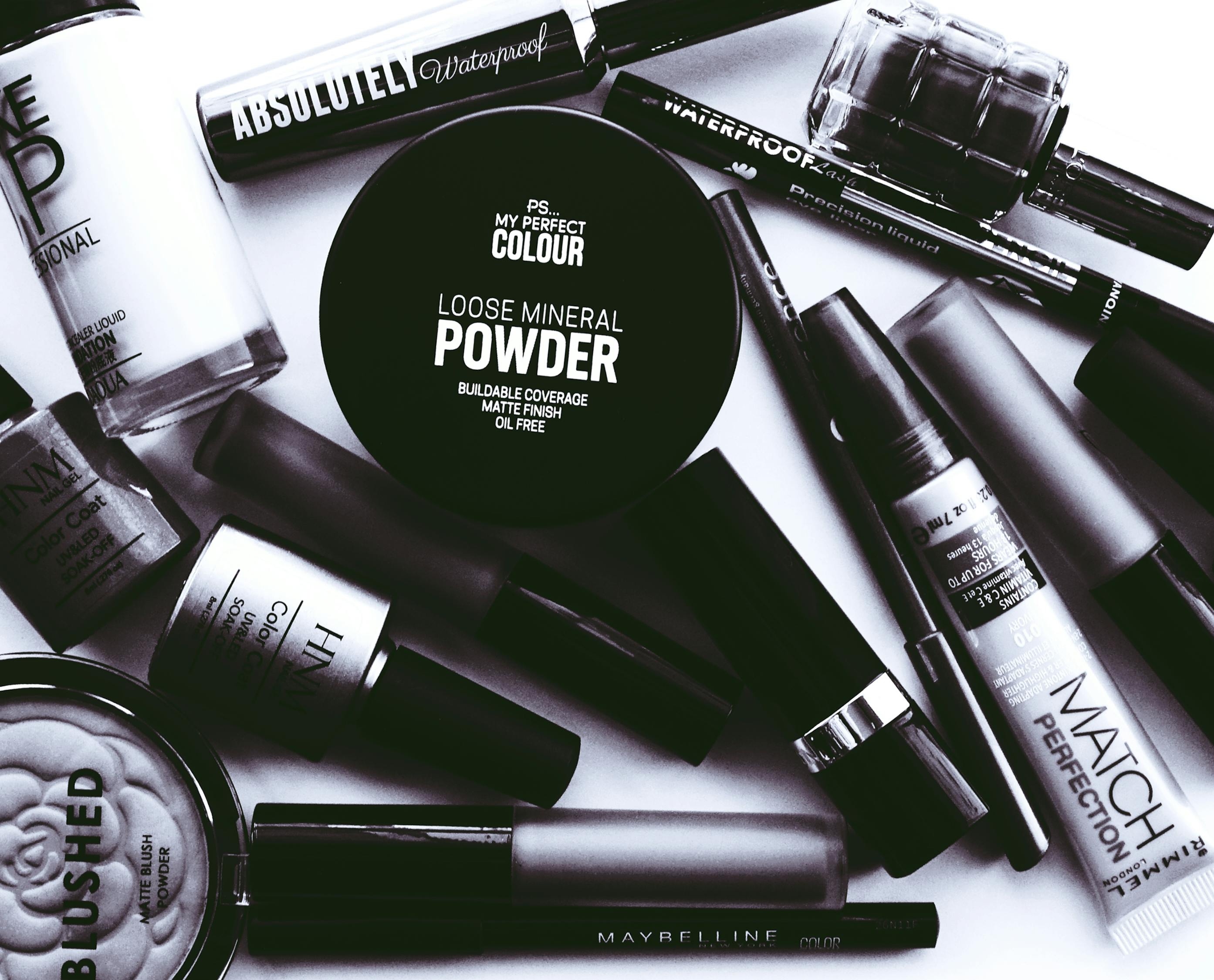 Monochrome Photo of Cosmetics