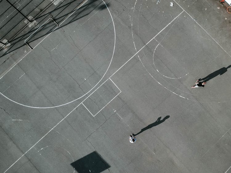 Top View Photo Of People Playing Basketball