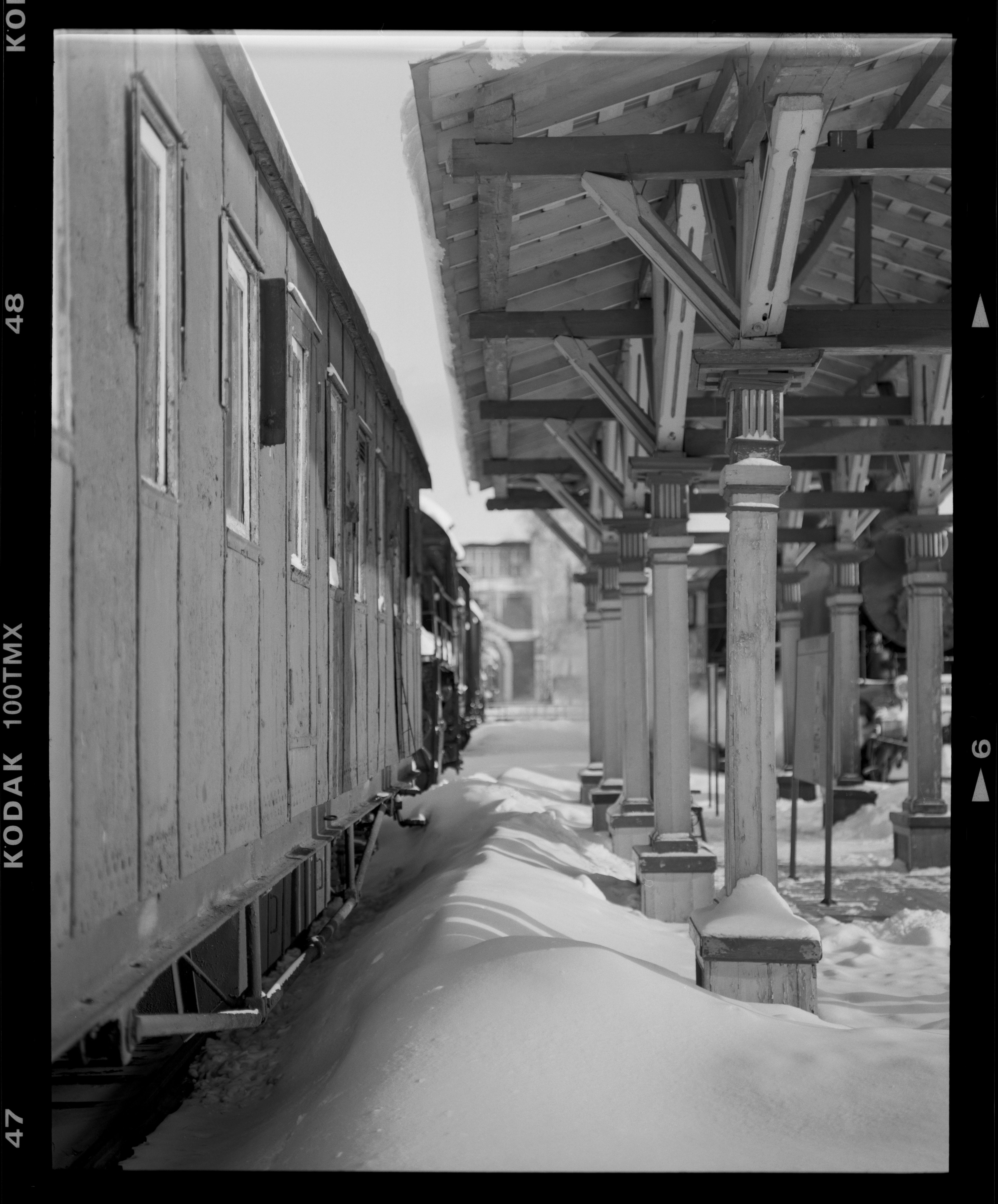 Train in Snow at Railway Station in Winter · Free Stock Photo