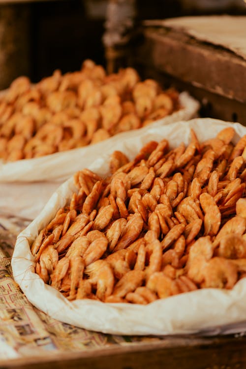 A tray of fried snacks on a table