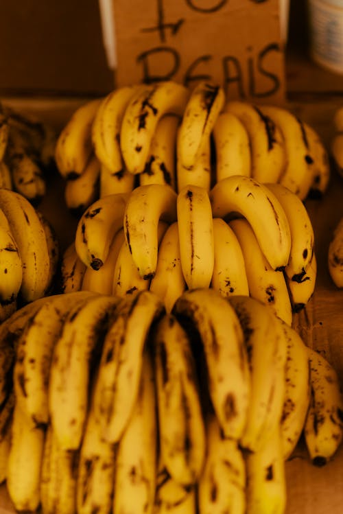 A bunch of bananas are on display at a market