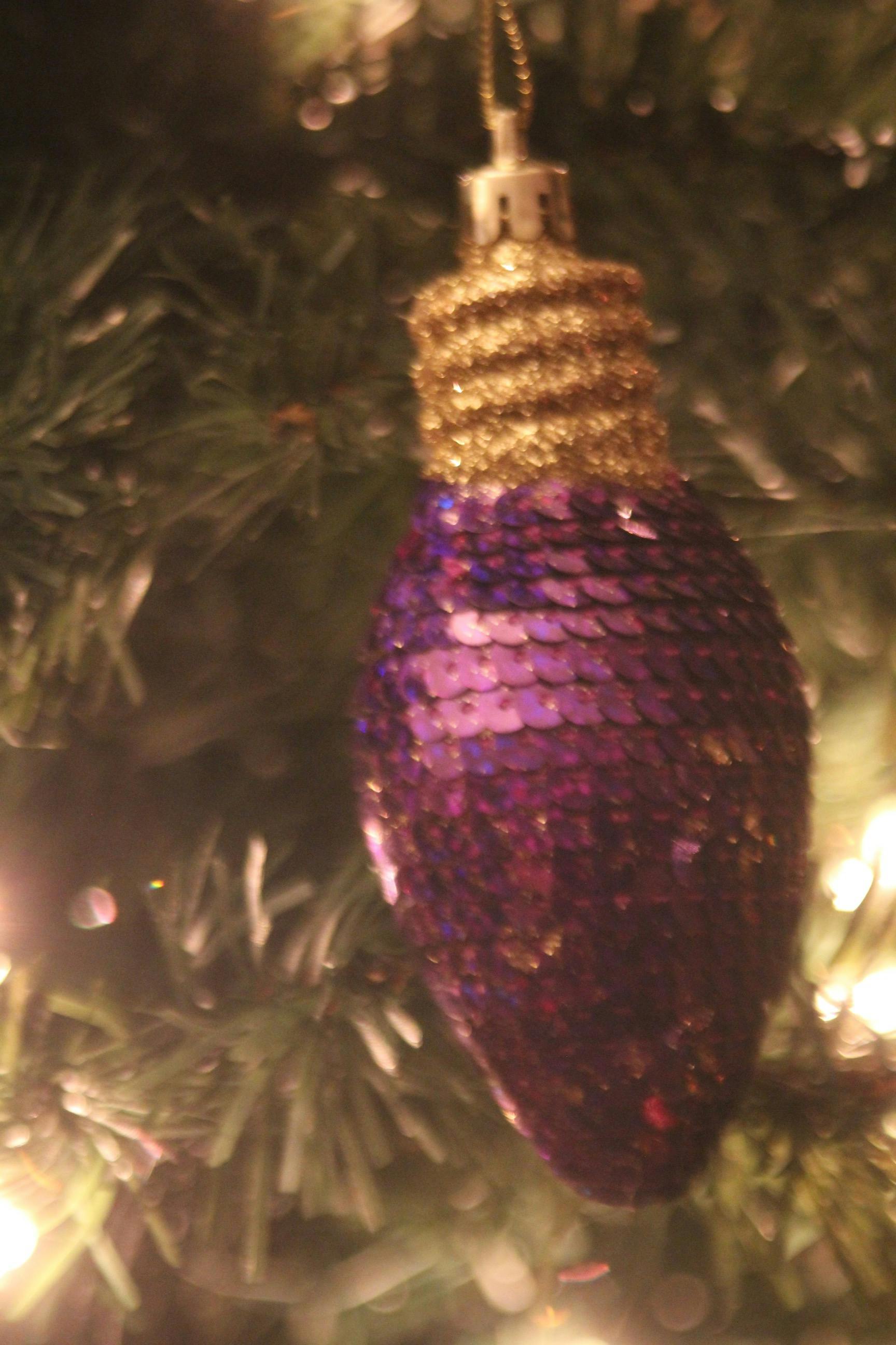 Close-up of Christmas Decoration Hanging on Tree