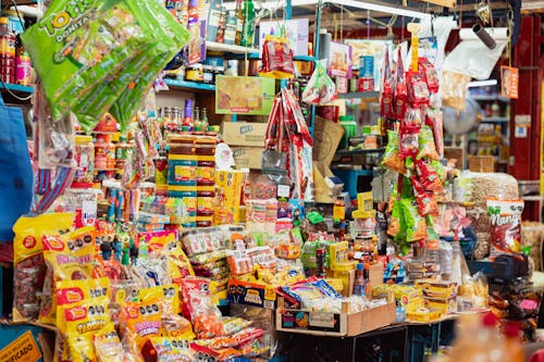 A store with many different types of food and candy