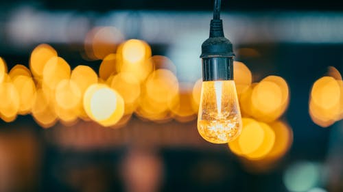 Close up Photo  of Lighted Amber Bulb