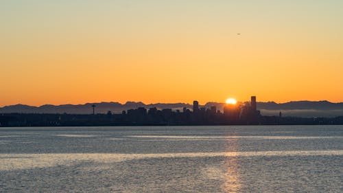 Golden Hour Sırasında Seattle Skyline Fotoğrafı