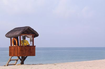 Lifeguard standing watch