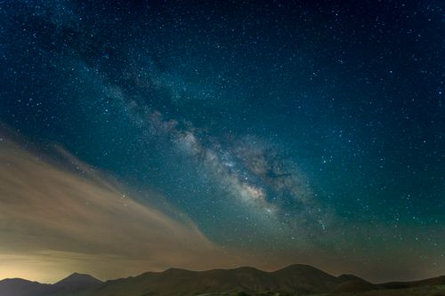 Free Breathtaking view of the Milky Way galaxy over Nowbaran, Iran, showcasing a clear starry night. Stock Photo