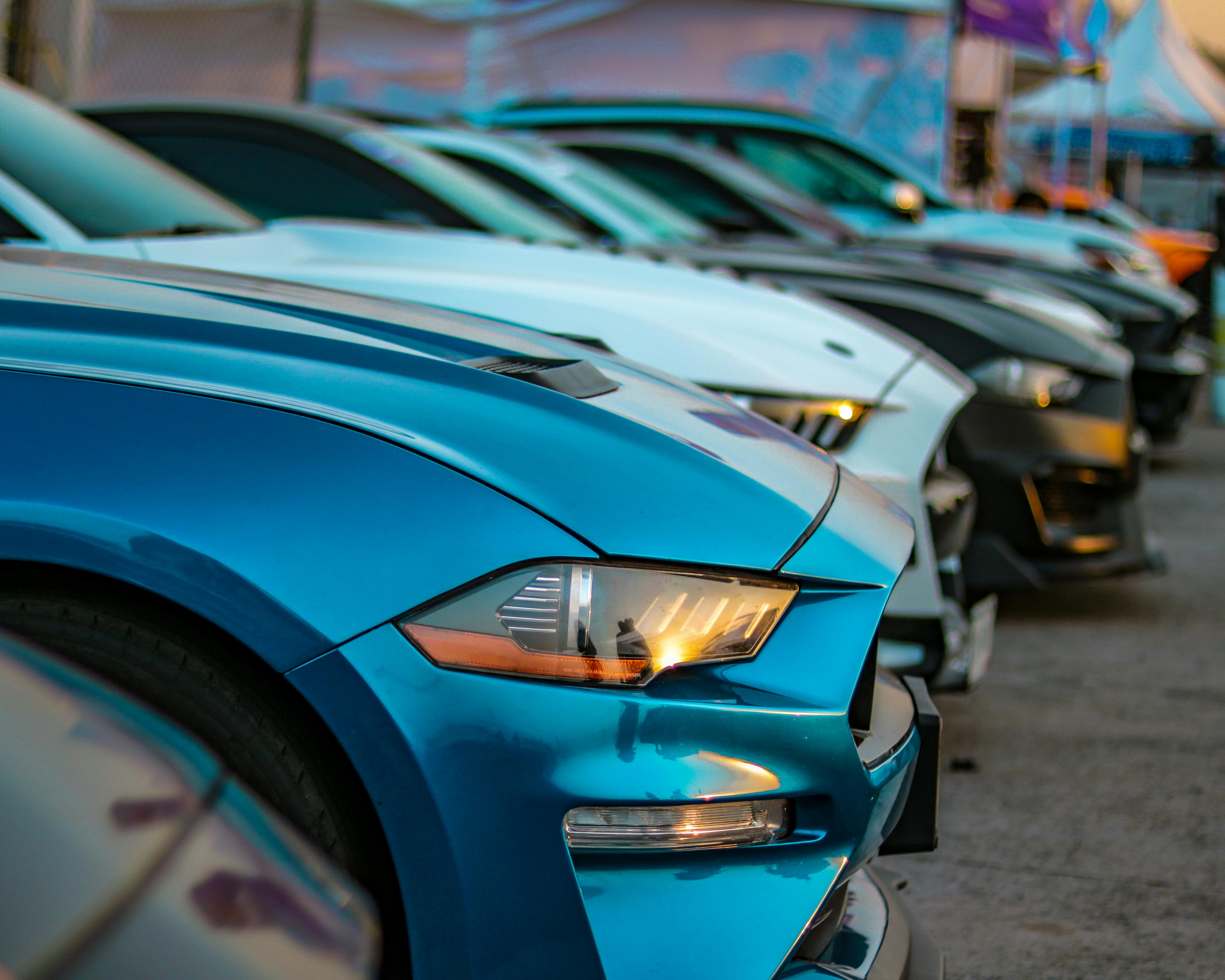 Cars lined up