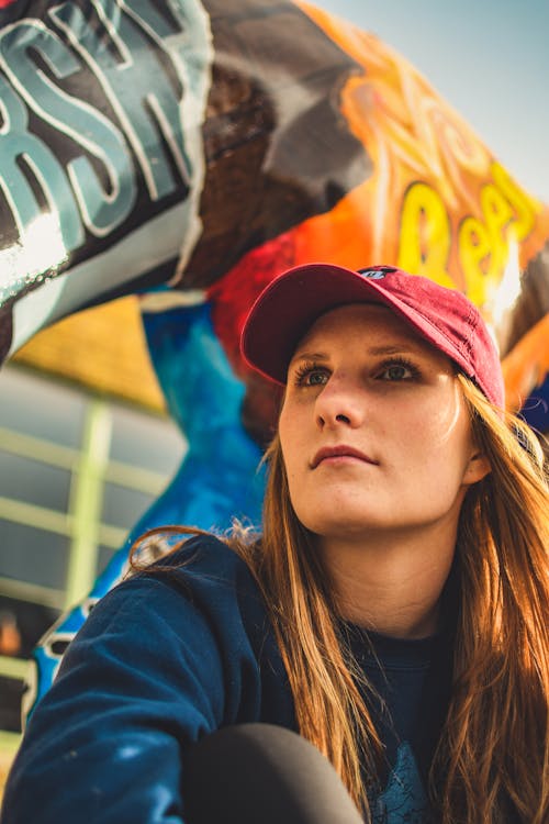 Free Woman In Red Cap Stock Photo