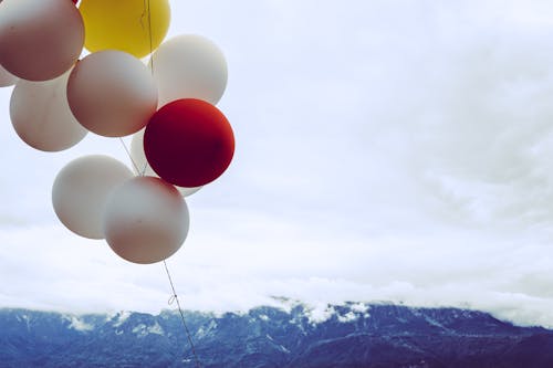 Free Multicolored Bunch of Balloons Stock Photo