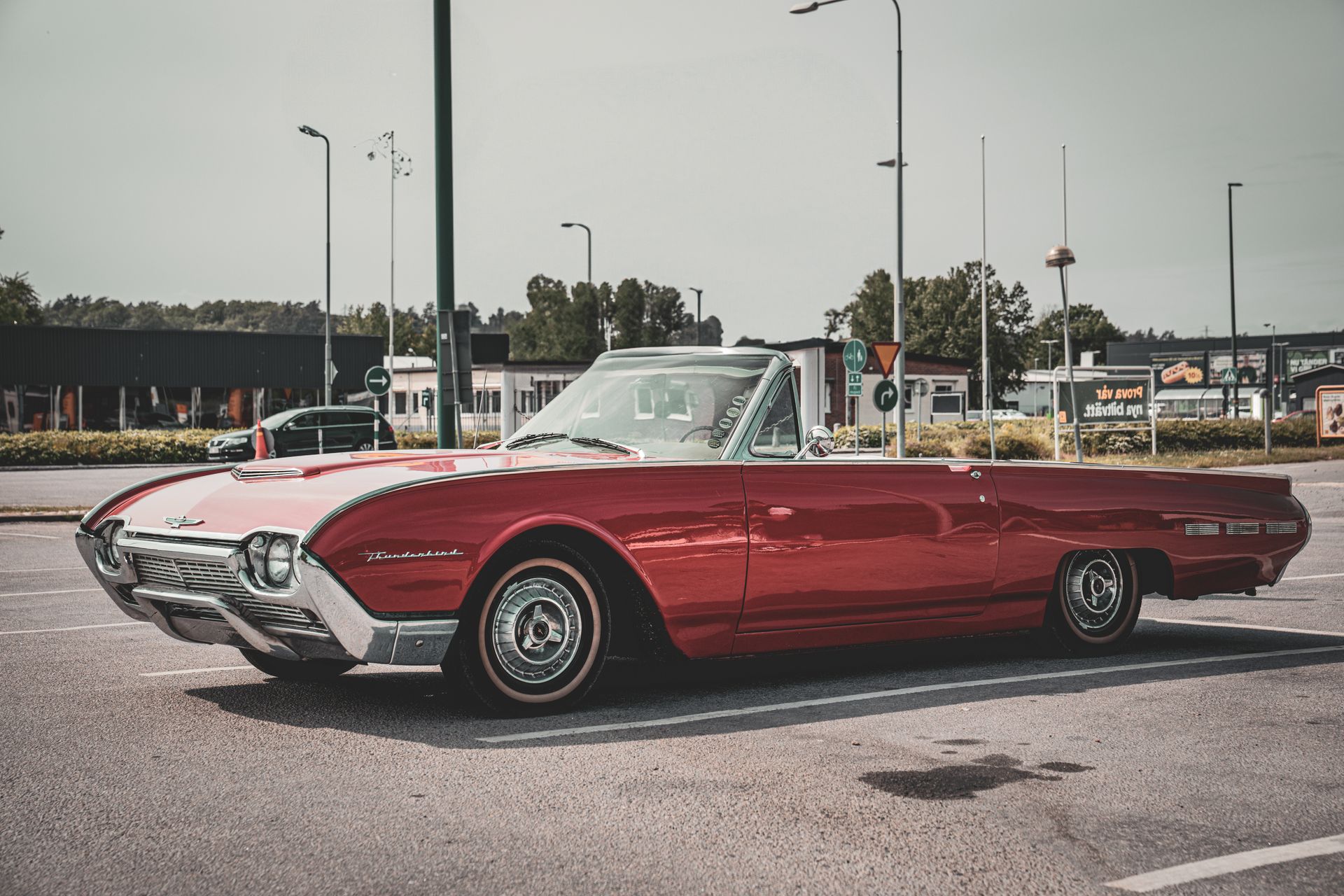 Red, Vintage Ford Thunderbird