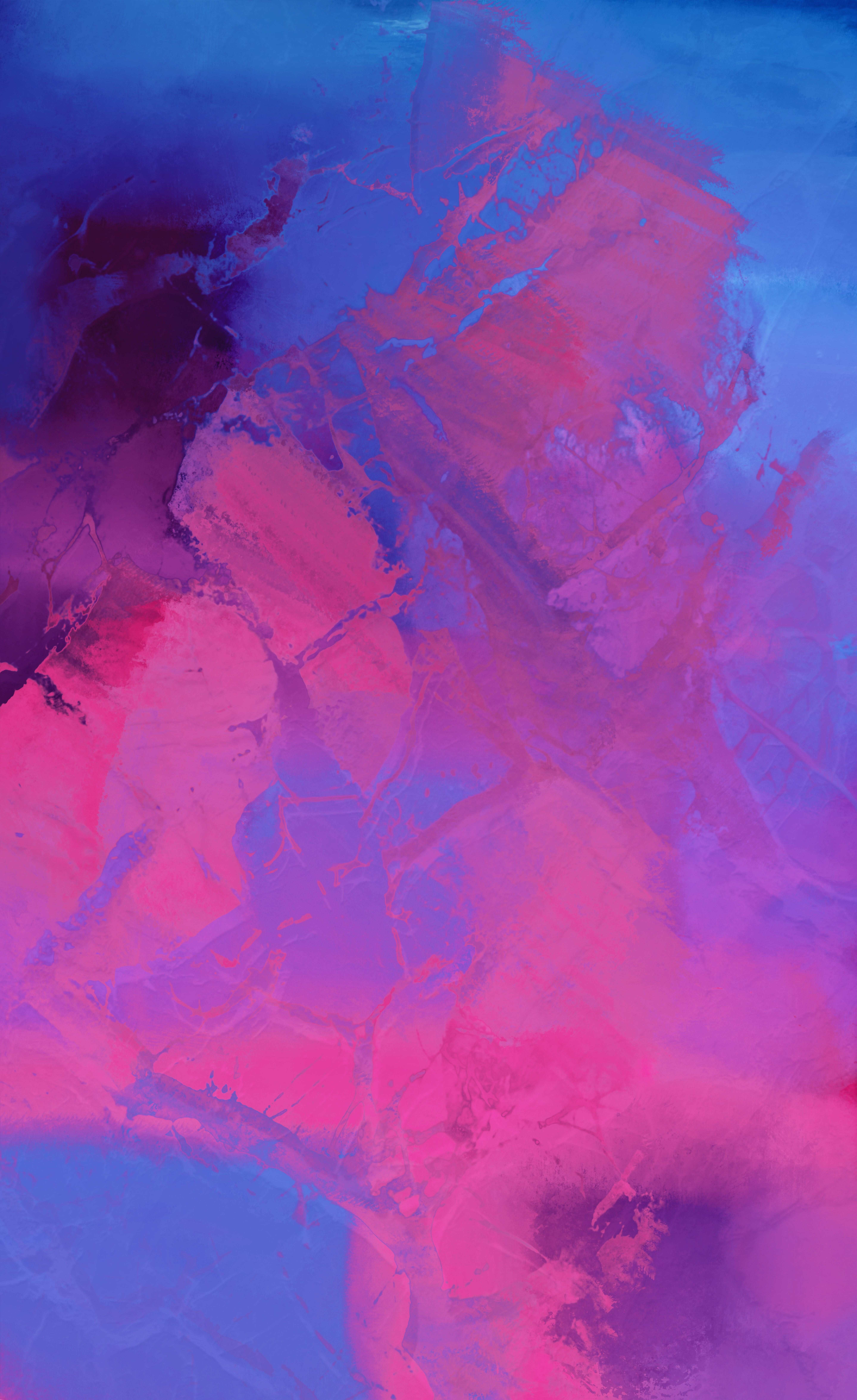 Dynamic abstract artwork blend of pink and blue hues showcasing a modern art style with fluid motion.