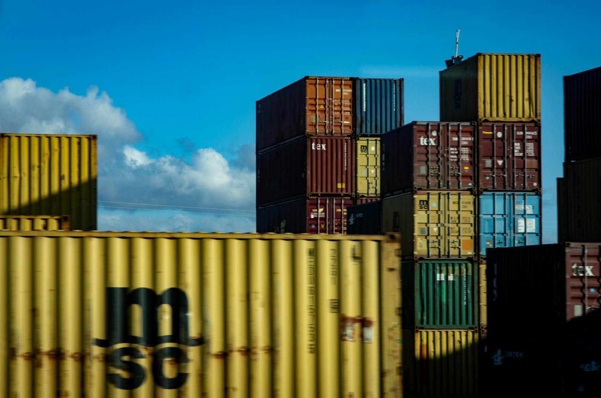 Assorted-color Intermodal Containers
