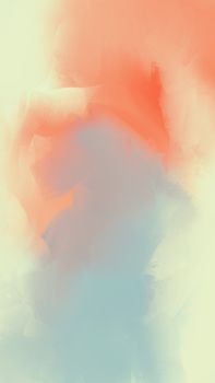 Gentle abstract watercolor artwork blending soft pastel hues of orange, blue, and cream.