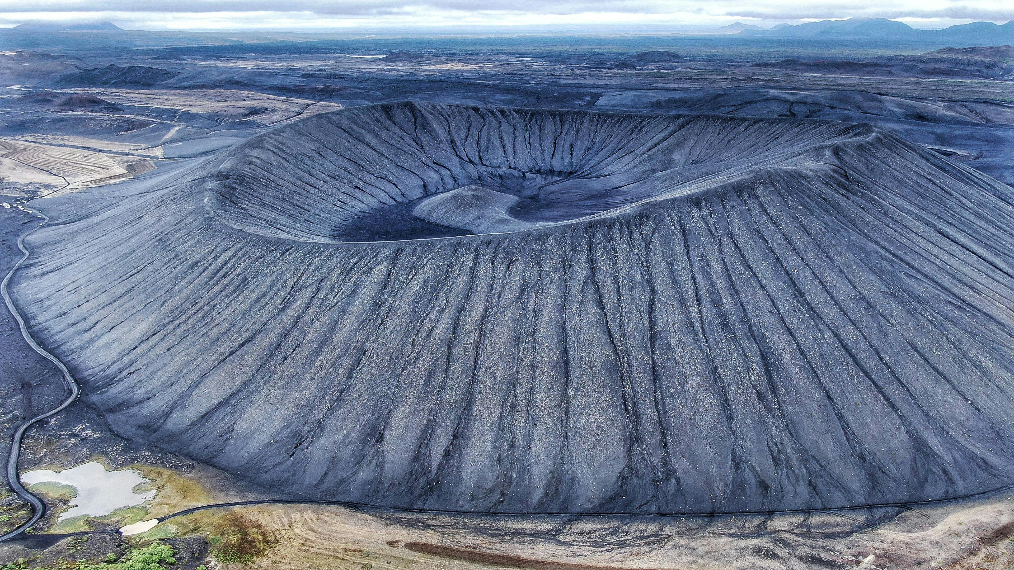 Crater of the Extinct Hverfjall Volcano in Iceland