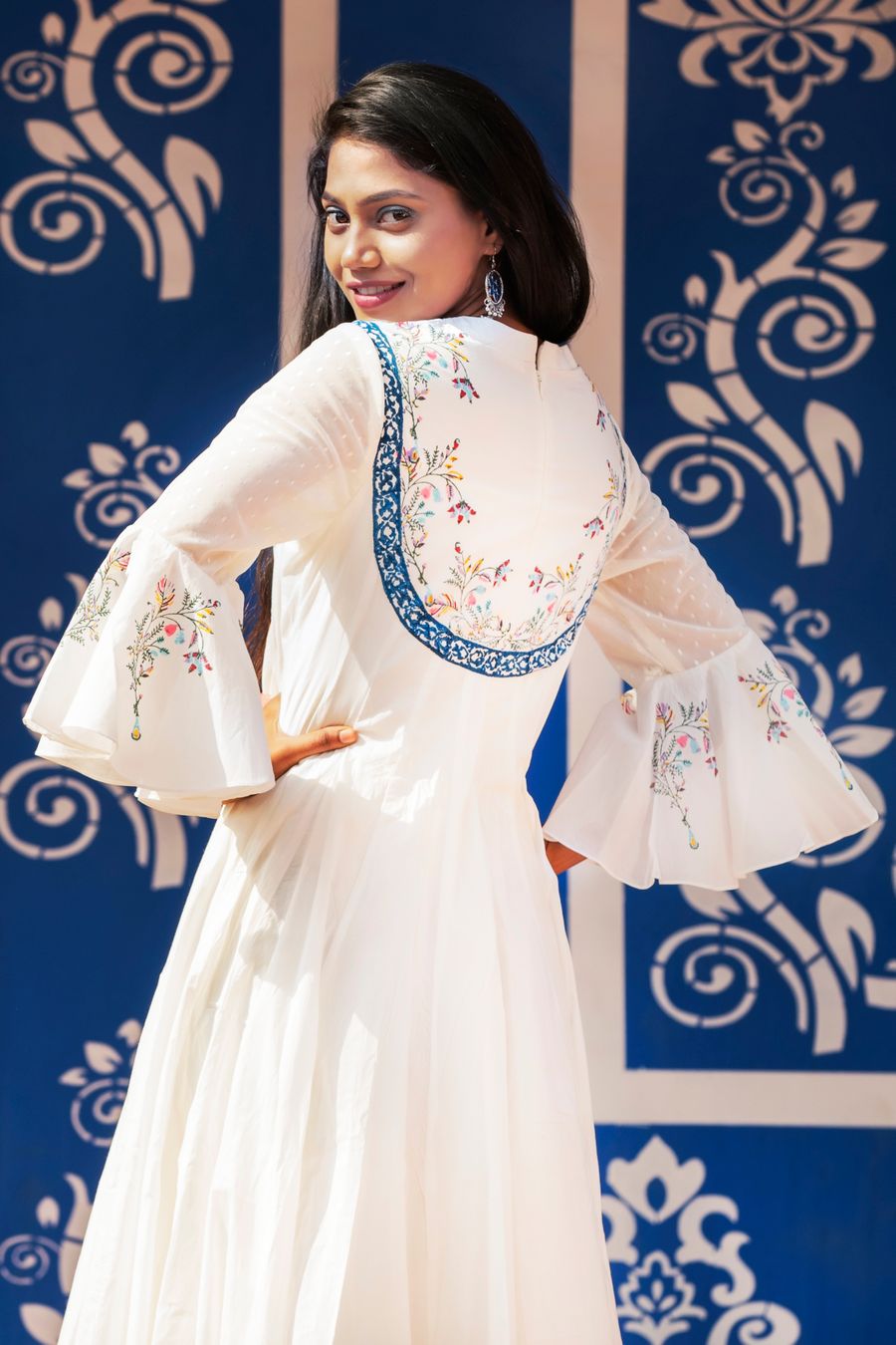 Ivory Chikankari Anarkali