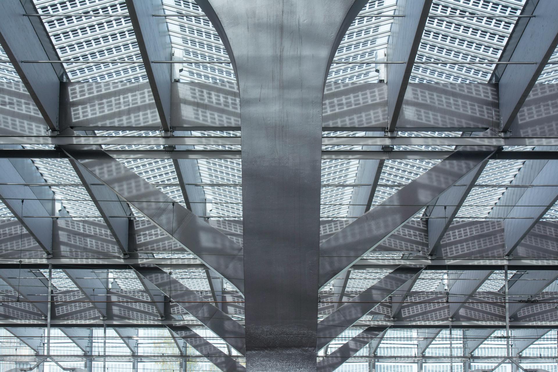 Modern Metal Roof of a Building