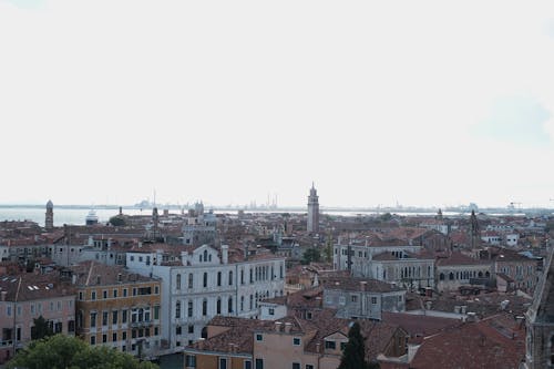 A view of the city of venice from a tower