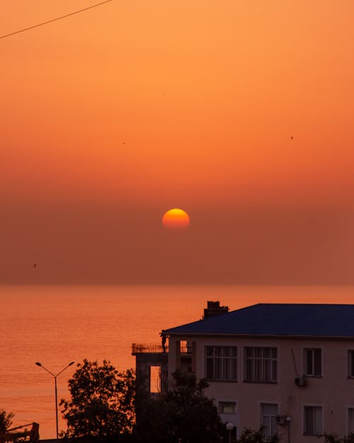 Kostnadsfri bild av gyllene solnedgång, hav, kaspiska havet