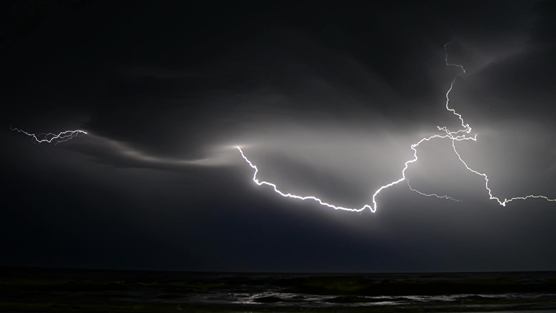 lightning in sky at night free stock photo