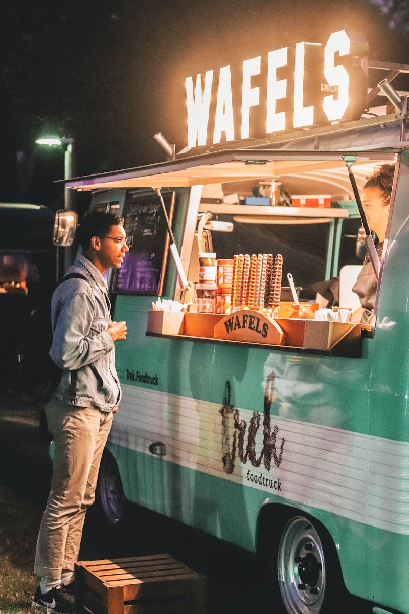 Exploring food trucks and trying unique dishes