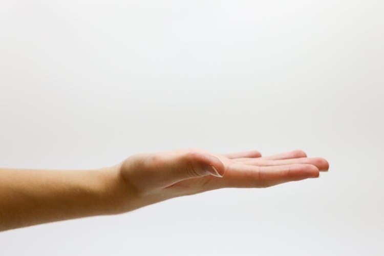 Close-up Of Hand Over White Background