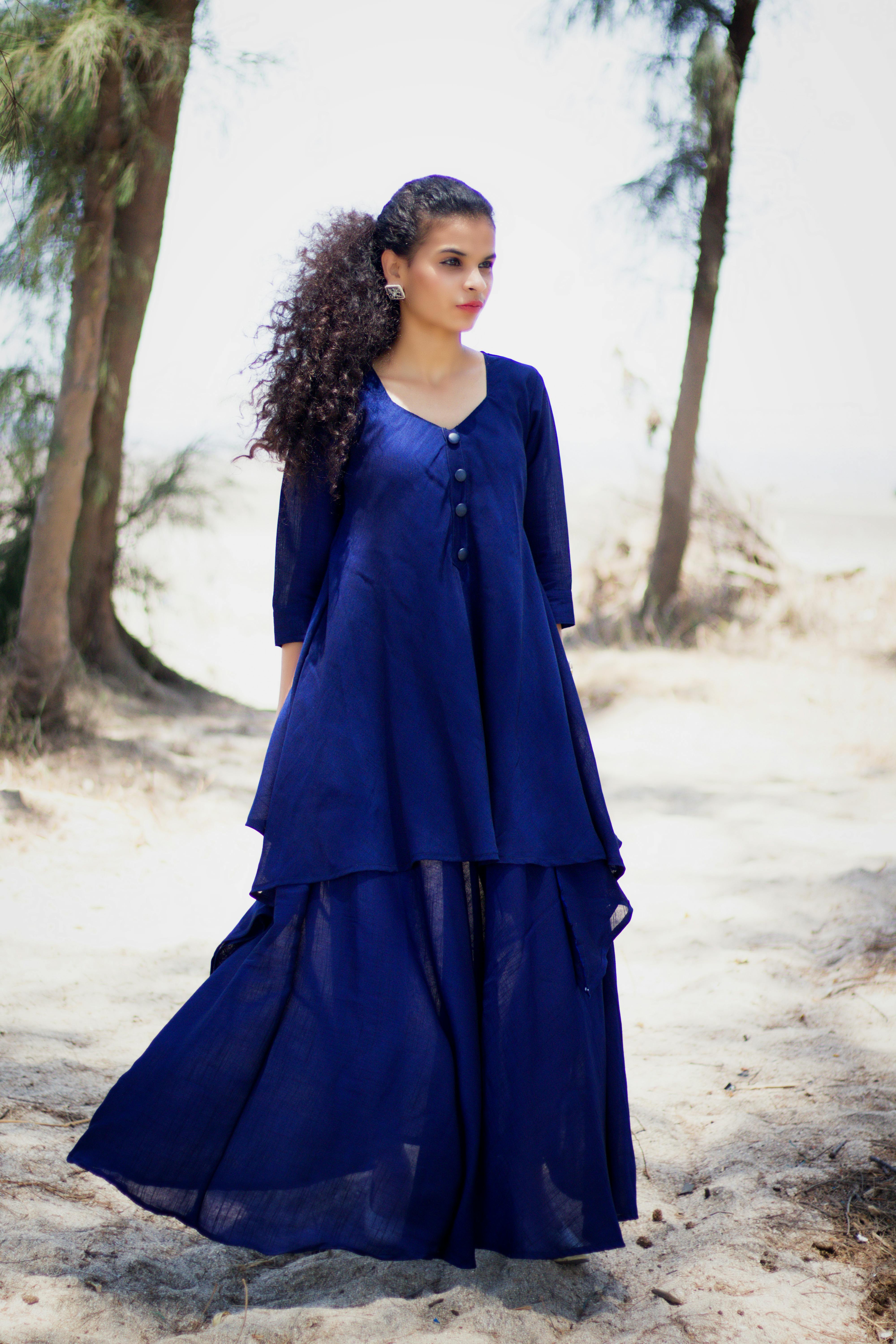 Blue Indian Gowns - Buy Indian Gown online at Clothsvilla.com