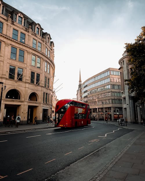 Kostnadsfri bild av buss, byggnader, dubbeldäckare