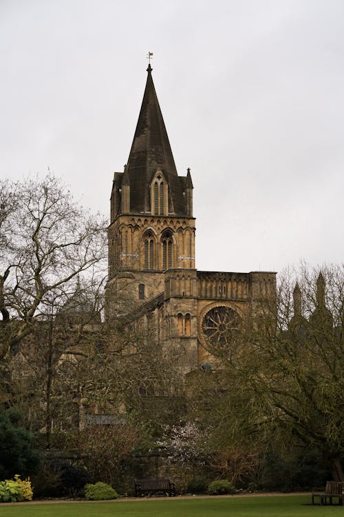 A large church with a steeple on top