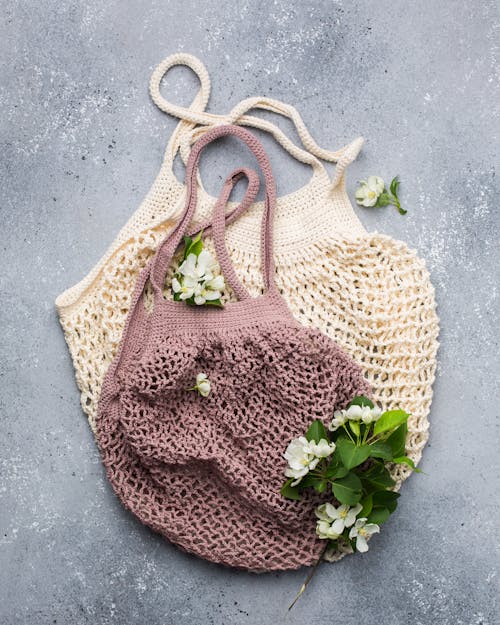 Free Brown and Purple knitted bags Stock Photo