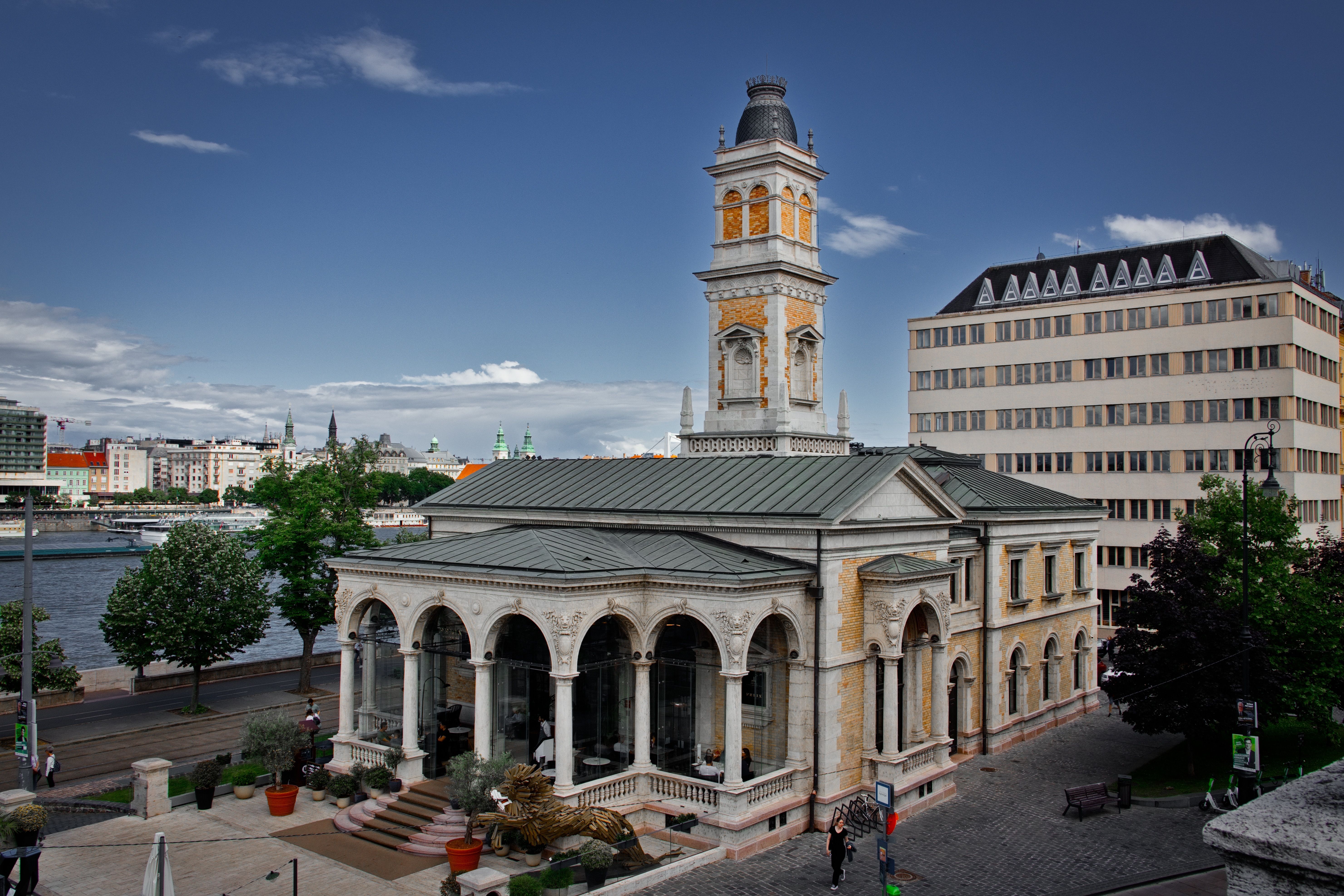 Exterior view of the House of Terror Museum in Budapest, Hungary