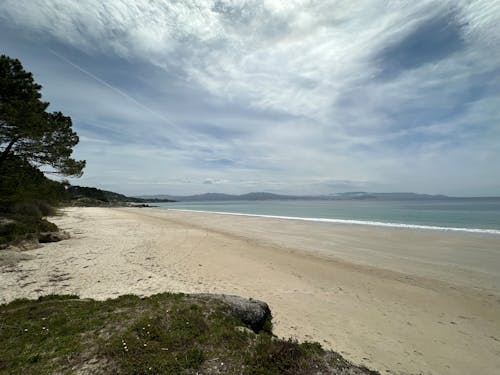 Praia de Nerga beach in the morning near Hio, Cangas, Galicia, Spain, April 2023
