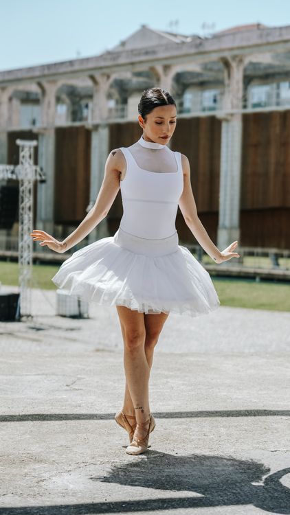 Young Ballerina in White Dress  Free Stock Photo