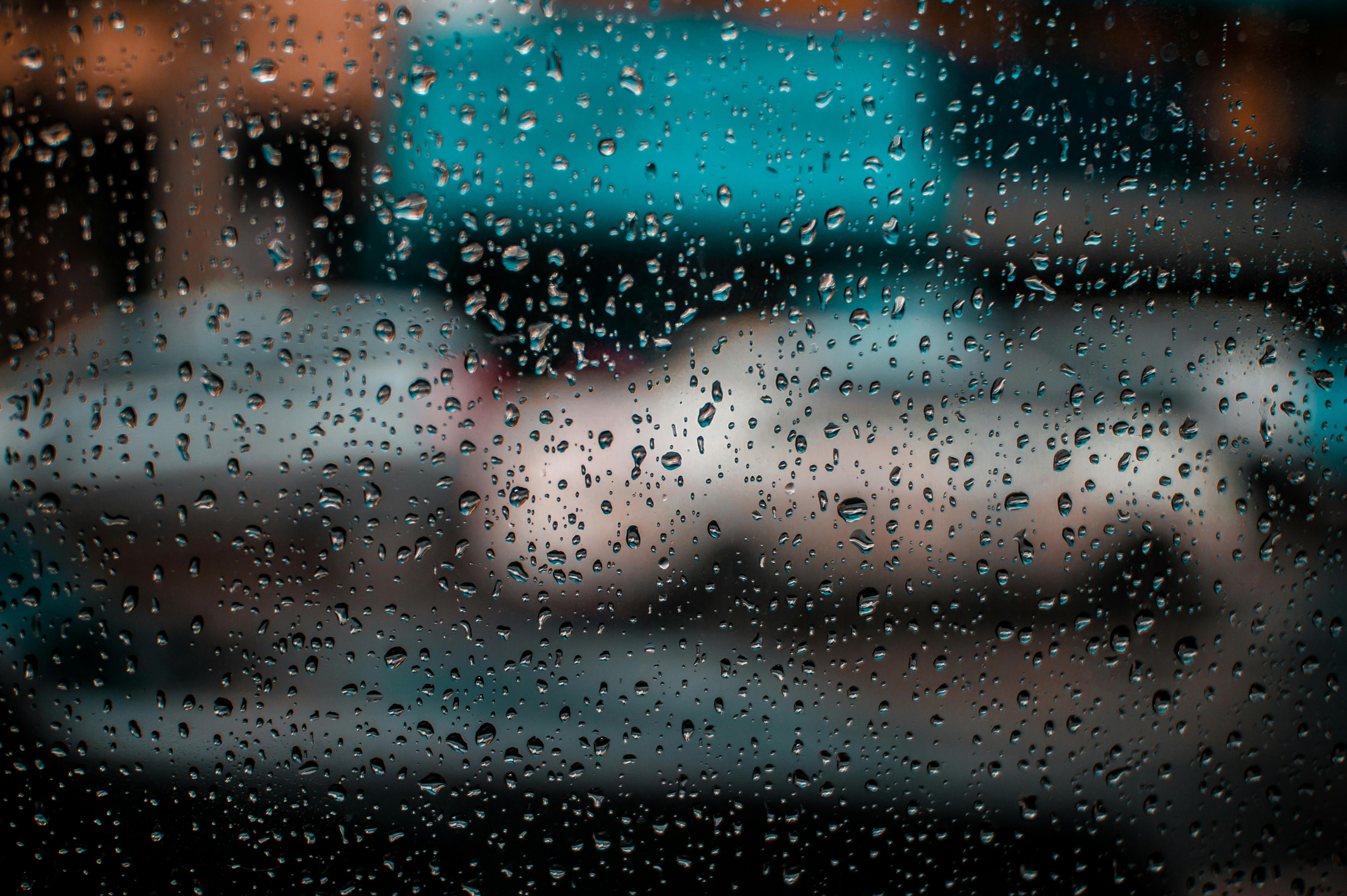 Rain Splattered Glass Window