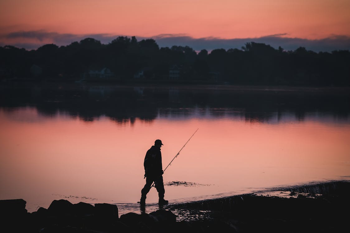 Fotobanka s bezplatnými fotkami na tému jazero, lakeshore, rybár