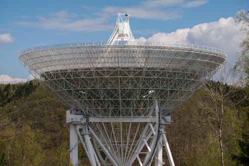 View of Communications Tower Against Cloudy Sky