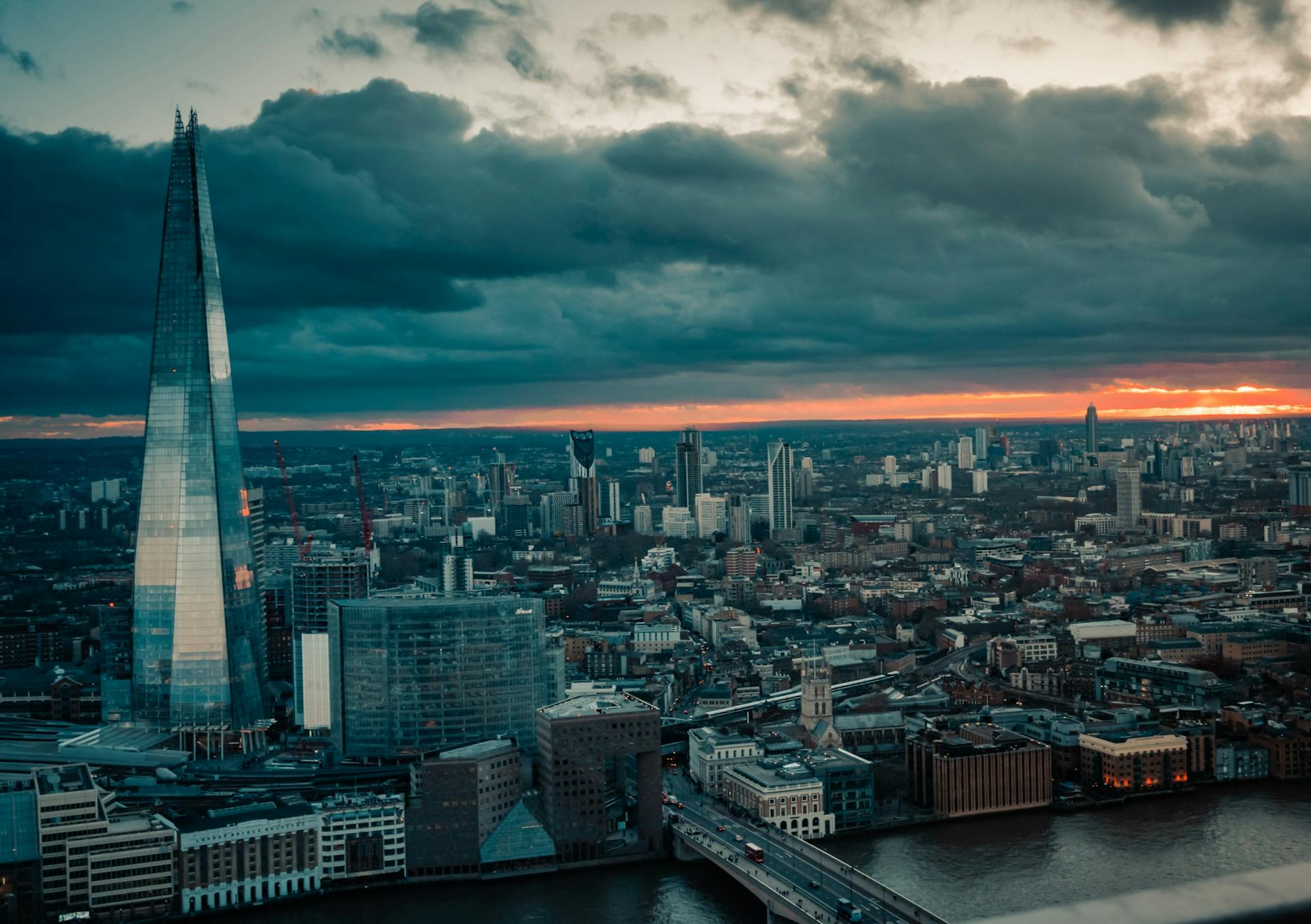 Photo of London Skyline During Golden Hour