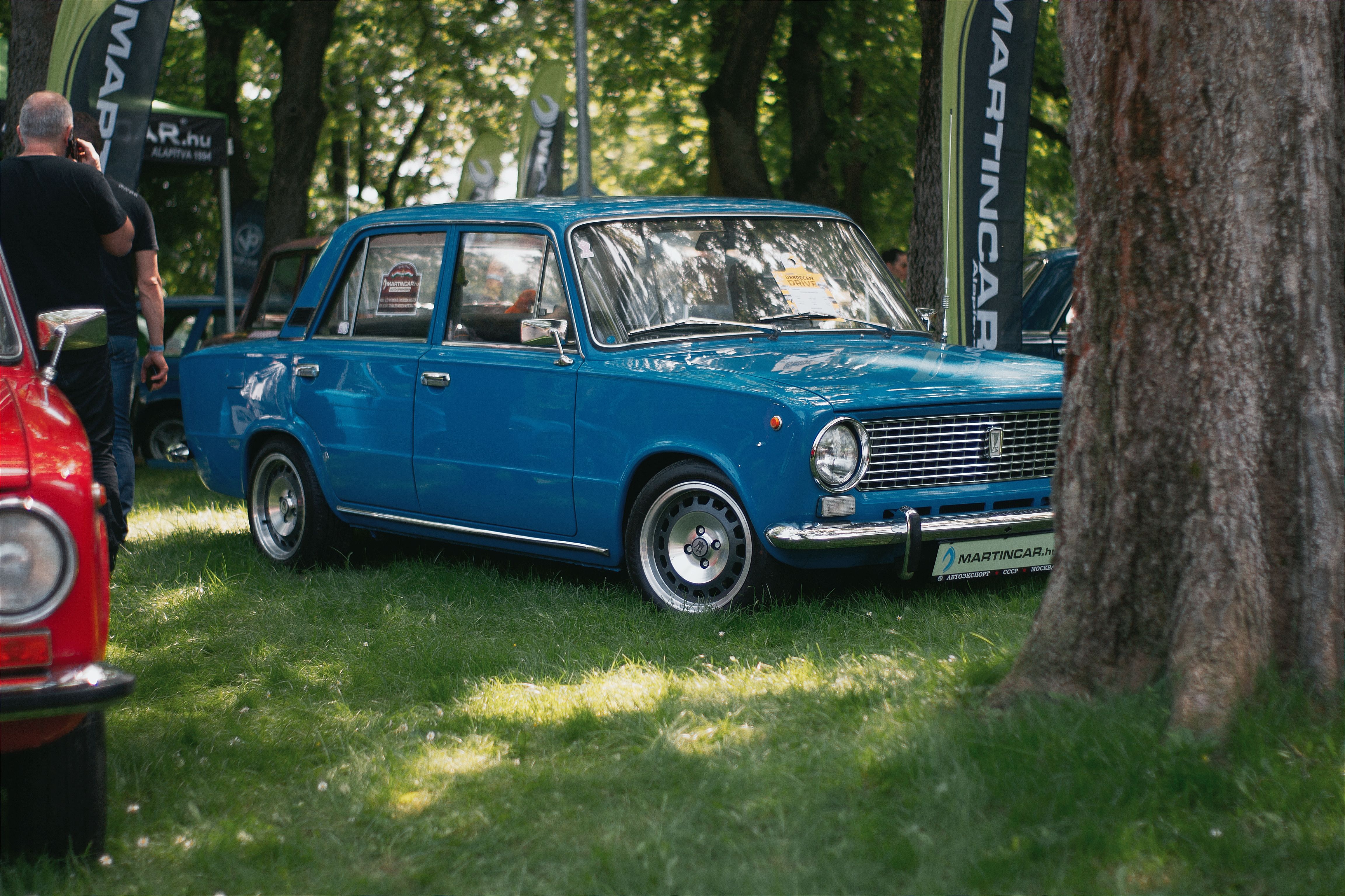 Blue Classic VAZ-2101 Kopeyka in the Shade of Trees · Free Stock Photo