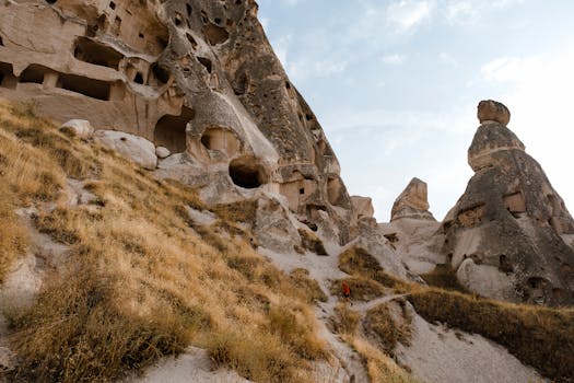 Explore the unique rock formations of Cappadocia, Turkey, a stunning landscape of geological wonder.