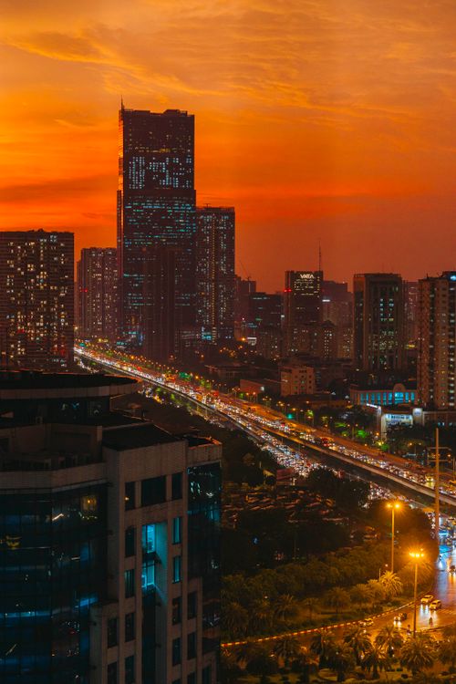 Red Cityscape Red Sky Over a Cityscape · Free Stock Photo