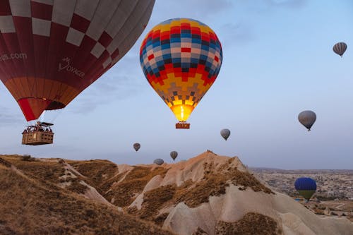 Multi-colored Hot Air Balloons