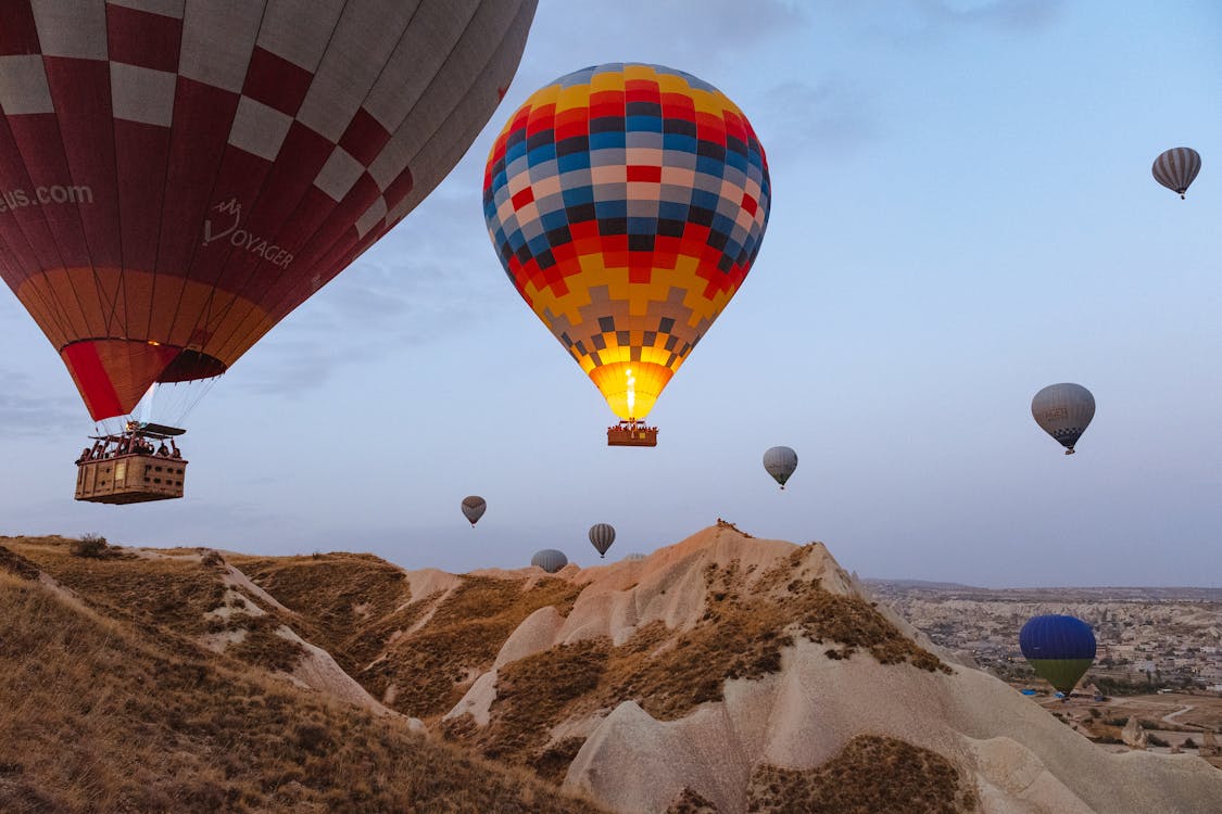 Free Multi-colored Hot Air Balloons Stock Photo