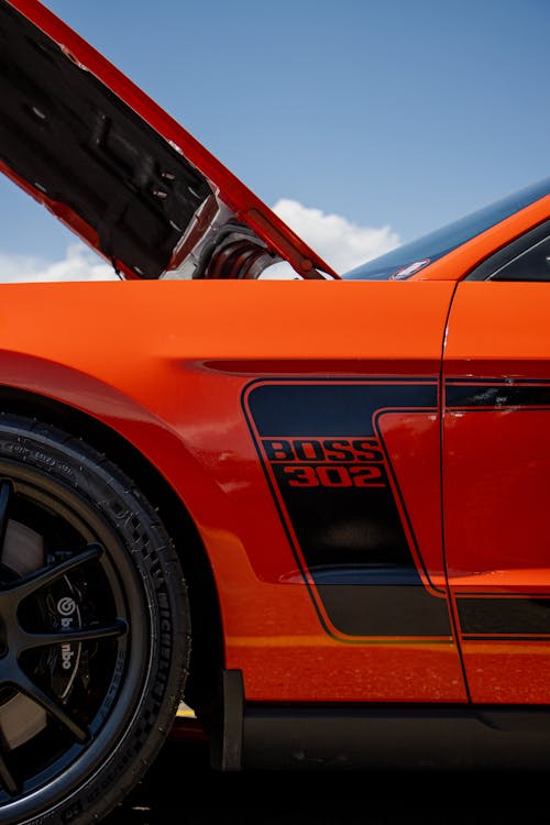 Základová fotografie zdarma na téma červené auto, detail, ford-mustang