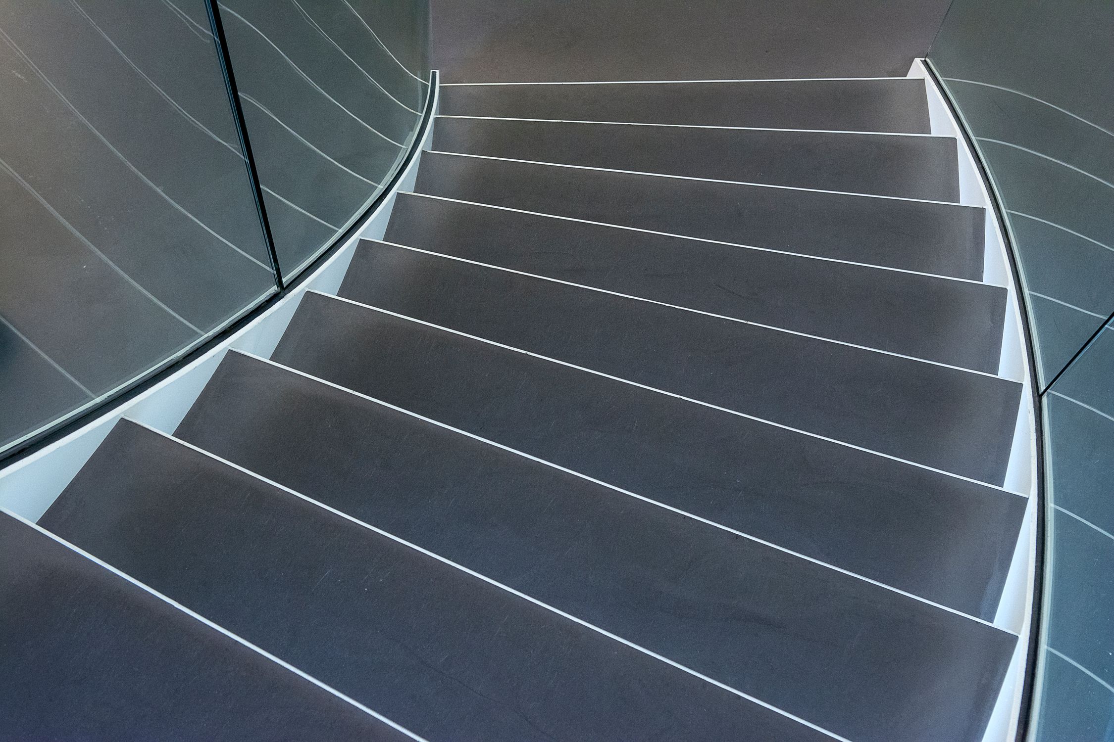 Reflective Railing A Modern Staircase with Reflective Railing · Free Stock Photo