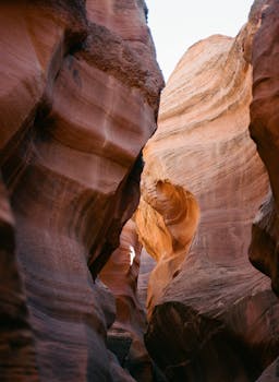 Dramatic light illuminates the sandstone in Antelope Canyon, Page, Arizona, USA.